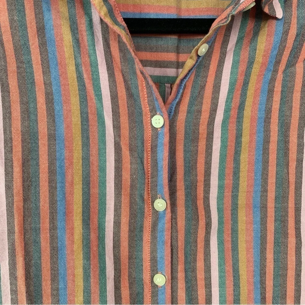 J. Crew 100% Cotton‎ Multicolor Striped Button Down Shirt Size M